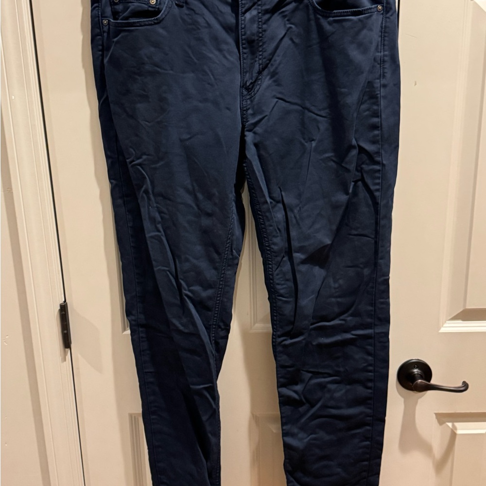 Banana Republic Athletic Fit Travel Pants in Dark Blue